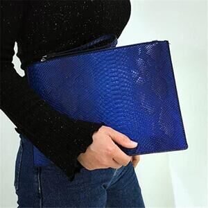 Women Clutches Fashion Snakeskin VeganLeather Party Envelope Purse Bag with Hand